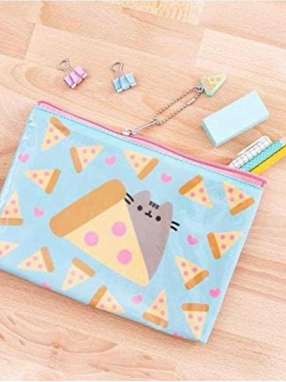 Pusheen Pizza Pencil Pouch Cosmetic Stationary Bag